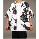 ホワイト×レッド | 【ビッグシルエット】シャツ ストレッチ #オーバーサイズ | GROOVY STORE