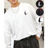 ホワイト-クロネコ | 【ワイド】長袖Tシャツ ロンｔワンポイント カジュアル キレイめ | GROOVY STORE