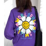 パープル | ビッグシルエットサガラ刺繍ロンT | GROOVY STORE