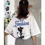 オフホワイト-ウルフ | ワイド Tシャツ サガラ刺繍 Tシャツ 半袖 アニマル ロゴ キャラクターT | GROOVY STORE