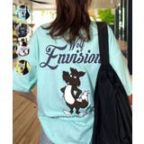 ミント-ウルフ | ワイド Tシャツ サガラ刺繍 Tシャツ 半袖 アニマル ロゴ キャラクターT | GROOVY STORE