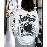 ホワイト | スプレー風プリント ロンｔ 長袖Tシャツ | GROOVY STORE