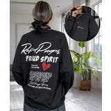 ブラック系 | ハート プリント ロンｔ 長袖Tシャツ 刺繍 ワンポイント グラフィックt | GROOVY STORE