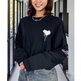 ハート 2か所刺繍 長袖Tシャツ 白 黒 ロンT | GROOVY STORE | 詳細画像3
