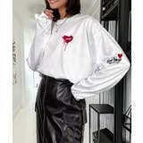 ハート 2か所刺繍 長袖Tシャツ 白 黒 ロンT | GROOVY STORE | 詳細画像19