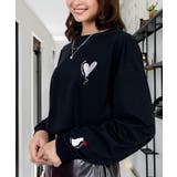 ハート 2か所刺繍 長袖Tシャツ 白 黒 ロンT | GROOVY STORE | 詳細画像9