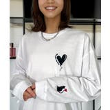 ハート 2か所刺繍 長袖Tシャツ 白 黒 ロンT | GROOVY STORE | 詳細画像30