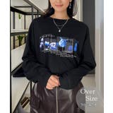 ブラック-4 | グラフィック プリント ロンｔ モード 長袖Tシャツ | GROOVY STORE