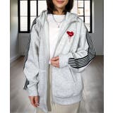 ボリューム袖 ハート ワイド ジップパーカー サイドライン モードグラフィック | GROOVY STORE | 詳細画像9 