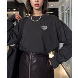 ブラック系-2 | 【ワイド】刺繍 長袖Tシャツ ロンｔワイド ワンポイント  | GROOVY STORE