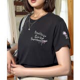 ブラック系 | 【刺繍】ワンポイント Tシャツ半袖 グラフィック フラワー ロゴ 袖刺繍 | GROOVY STORE