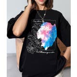 ブラック‐フラワー2 | ルーズフィット グラフィック 半袖Tシャツ 短丈可能 ドロスト | GROOVY STORE