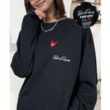 ブラック-ハート | グラフィック プリント ロンｔ モード 長袖Tシャツ | GROOVY STORE