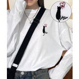 【白黒カラー】刺繍ロンｔ 長袖Tシャツ ワイド ワンポイント  | GROOVY STORE | 詳細画像1 