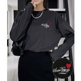 ブラック系-ロゴ | 【ワイド】長袖Tシャツ ロンｔワンポイント カジュアル キレイめ | GROOVY STORE