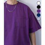 パープル(無地-ワイド) | ストレッチTシャツ ワンポイント 無地ポケットT | GROOVY STORE