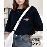 ブラック-ハート | 【刺繍】ワンポイント Tシャツ半袖 ロゴ ワイド サークル ハート | GROOVY STORE