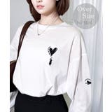 ホワイト12635035-1 | ゆったり 着やすい ルーズシルエット 刺繍ワンポイント ロンT  | GROOVY STORE