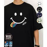 ブラック | 【SMILEY FACE】【オーバーサイズ】Tシャツ半袖 サガラ刺繍 | GROOVY STORE