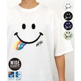 ホワイト | 【SMILEY FACE】【オーバーサイズ】Tシャツ半袖 サガラ刺繍 | GROOVY STORE