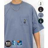 レトロブルー-ペンギン | 夏新作2種類のデザイン刺繍 ポケットTシャツ半袖 ソア | GROOVY STORE