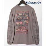 グレージュ | 猫渕さん 袖ロゴ ロンT 「アニメネコブチ」 | GROOVY STORE