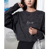 ブラック系12635036-4 | ゆったり 着やすい ルーズシルエット 刺繍ワンポイント ロンT  | GROOVY STORE