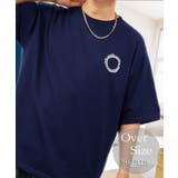 ネイビー | 【オーバーサイズ】Tシャツ半袖 刺繍 Tシャツ ロゴ サークル | GROOVY STORE