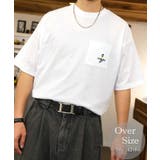 ホワイト-刺繍2 | 【オーバーサイズ】Tシャツ半袖 刺繍 ポケット Tシャツ #ロゴ  | GROOVY STORE