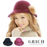 リッチでカワイイ↑ファーがワンポイント♪リアルラクーンファー付き中折れハット | Growing Rich | 詳細画像1