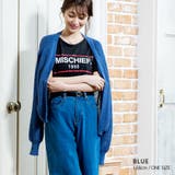 ブルー | [トップス]ぽわん袖 ローゲージ サマーニット | Growing Rich