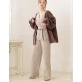 ベージュ | リブニットストレートパンツ | Growing Rich