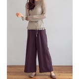 パープルブラウン | パンツ レディース ワイドパンツ | Growing Rich
