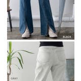 デニムフレアフロントスリットパンツ S M | Growing Rich | 詳細画像15