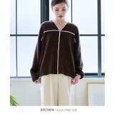 配色パイピングＶネックニット トップス ニット | Growing Rich | 詳細画像11 