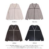 配色パイピングＶネックニット トップス ニット | Growing Rich | 詳細画像15 