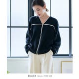 配色パイピングＶネックニット トップス ニット | Growing Rich | 詳細画像9 