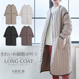 ラインキルトノーカラーコート コート ロングコート | Growing Rich | 詳細画像1 