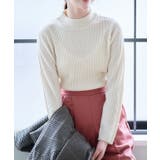 オフホワイト | モックネックバルキーニット ニット リブニット | Growing Rich