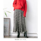 ブラック | アニマル柄マーメイドスカート スカート ロングスカート | Growing Rich