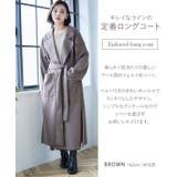 ベルト付きテーラードウール調コート テーラードコート ロング | Growing Rich | 詳細画像2 