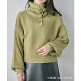 襟ボタン付きタートルネックドルマンニット トップス ニット | Growing Rich | 詳細画像8 