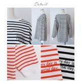 ボーダー柄カジュアルロンT トップス Tシャツ | Growing Rich | 詳細画像9