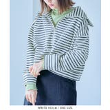ホワイト | ジップセーラーカラープルオーバー トップス ニット | Growing Rich
