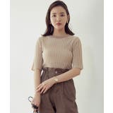 配色リブ5分袖プルオーバー トップス レディース | Growing Rich | 詳細画像9