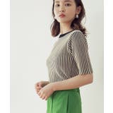 配色リブ5分袖プルオーバー トップス レディース | Growing Rich | 詳細画像2