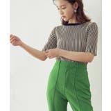 配色リブ5分袖プルオーバー トップス レディース | Growing Rich | 詳細画像3