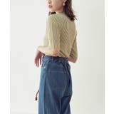 配色リブ5分袖プルオーバー トップス レディース | Growing Rich | 詳細画像6