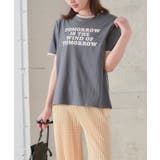 チャコール | 配色ロゴTシャツ トップス ロゴtシャツ | Growing Rich
