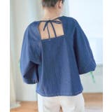 ランタンスリーブデニムブラウス トップス レディース | Growing Rich | 詳細画像4